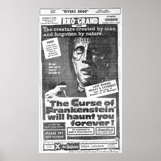 Póster "La maldición de Frankenstein" (1957) Ad - Poster (Frente)