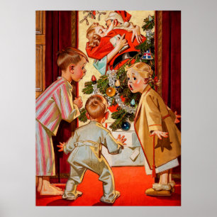 Póster La mamá besa a Papá Noel