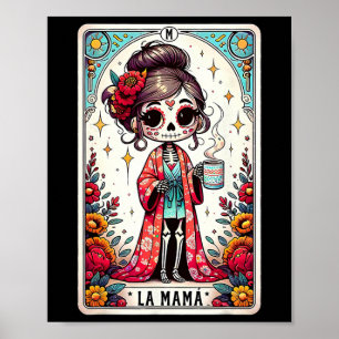 Póster La Mamá Tarot Card es divertida, mamá mexicana, ma