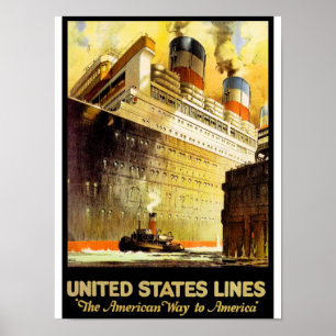 Póster "La manera americana a América "