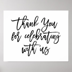 Póster La Mano De La moda Le Dio Las Gracias Por Celebrar