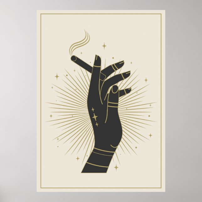 Póster La mano de la mujer sostiene un cigarrillo (Frente)