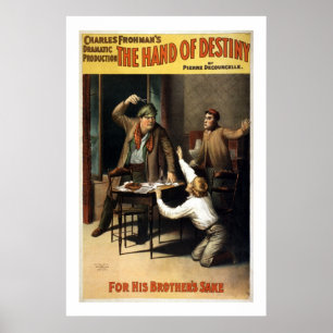 Póster La mano del Poster del Teatro Destiny Vintage