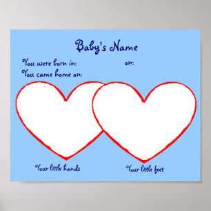 Póster La mano y el pie imprimen el poster para el azul