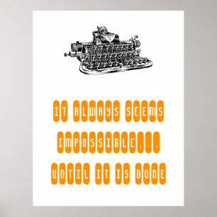 Póster La máquina de escribir retra del poster de