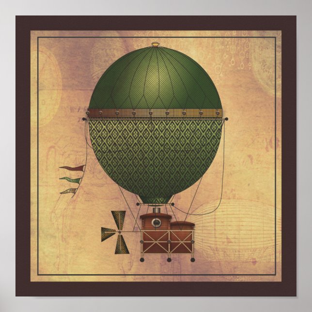 Póster La máquina voladora Steampunk Citronnier (Frente)