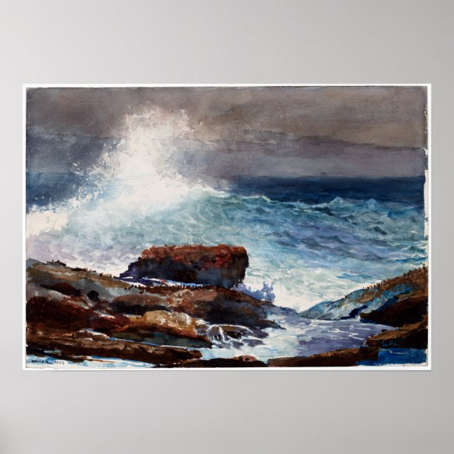 Póster La marea entrante de Winslow Homer, Scarboro Maine (Frente)