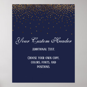 Póster La Marina Elegante De Confetti De Oro Hágalo Usted