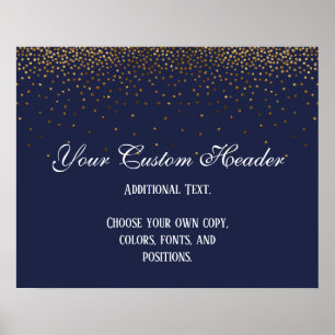Póster La Marina Elegante De Confetti De Oro Hágalo Usted