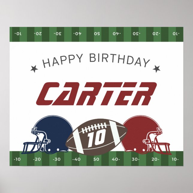 Póster La marina estadounidense de fútbol roja un cumplea (Frente)