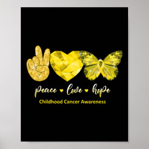 Póster La mariposa dorada Paz Amor Esperanza Cáncer Infan