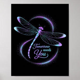 Póster La Mariposa Dragonfly de Conciencia del Suicidio M