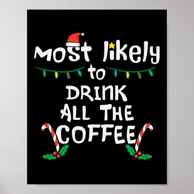 Póster La Más Probable De Beber Todos Los Navidades Del C (Frente)