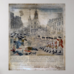 Póster La masacre de Boston de Paul Revere 1770