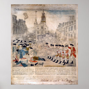 Póster La masacre de Boston Paul Revere King Street