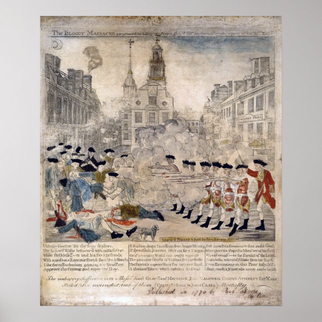 Póster La masacre de Boston Paul Revere King Street (Frente)