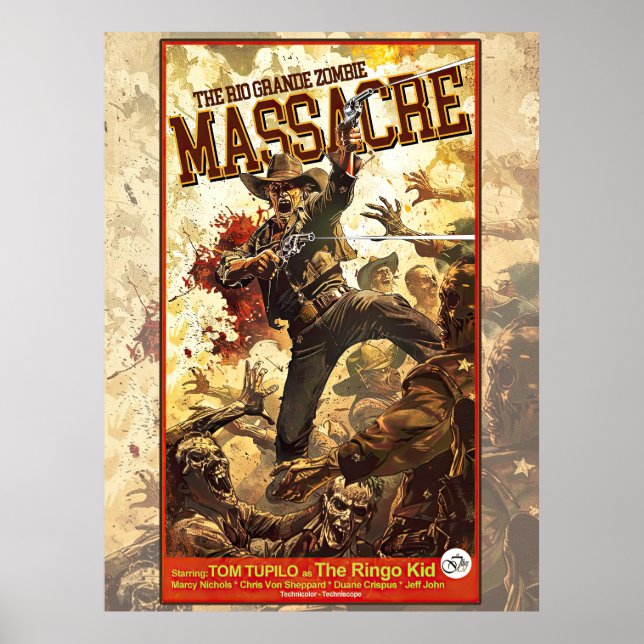 Póster La masacre de Río Grande Zombie (Frente)