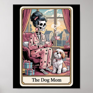 Póster La mascota graciosa de Skeleton Tarot Card me ama