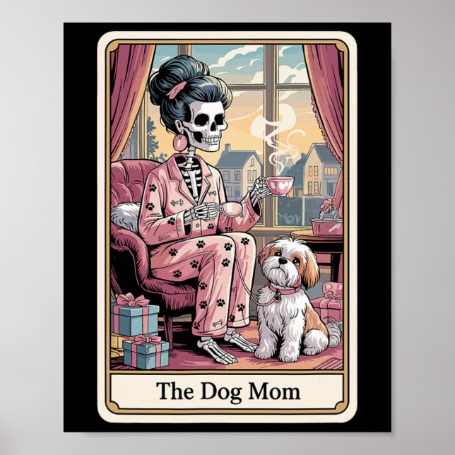 Póster La mascota graciosa de Skeleton Tarot Card me ama (Frente)