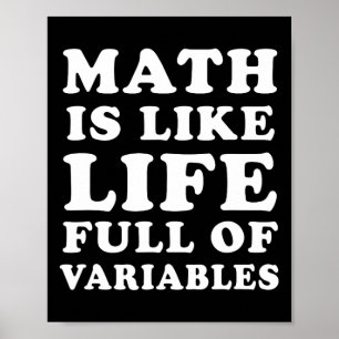 Póster La matemática es como la vida Divertida Maestra Ch