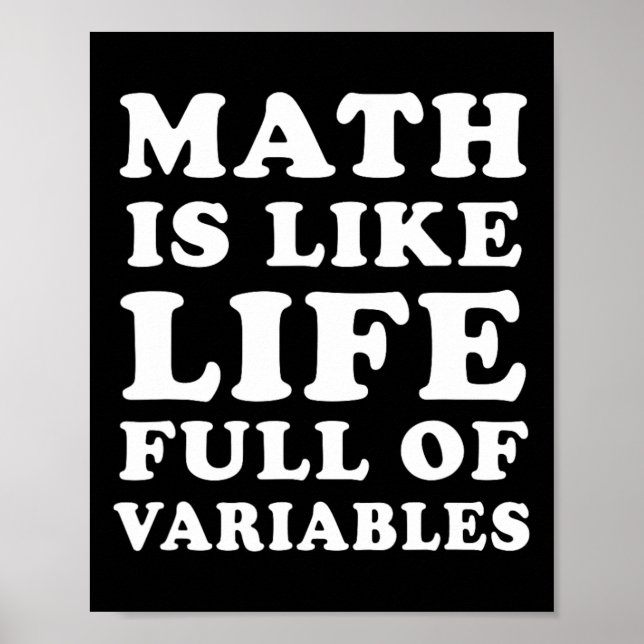 Póster La matemática es como la vida Divertida Maestra Ch (Frente)