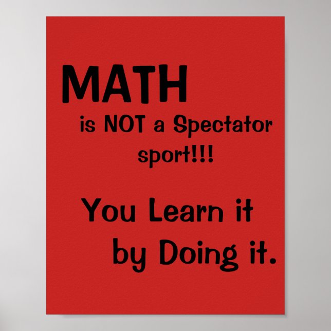 Póster La matemática no es un deporte de espectadores (Frente)