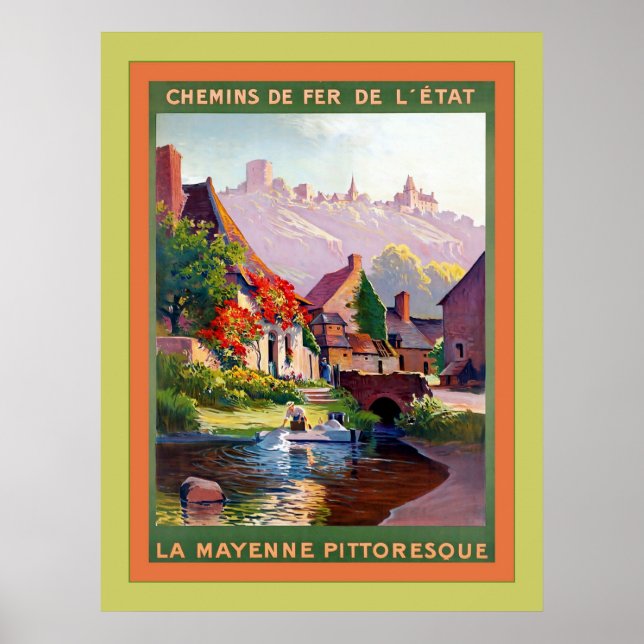 Póster La Mayenne ~ Viaje francés vintage (Frente)