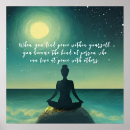 Póster La meditación del yoga en la cita del Océano Estre