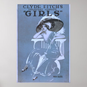 Póster La mejor comedia de Clyde Fitch, el teatro "Chicas