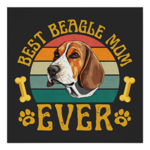 Póster La mejor mamá de Beagle, divertido perro Beagle Ca