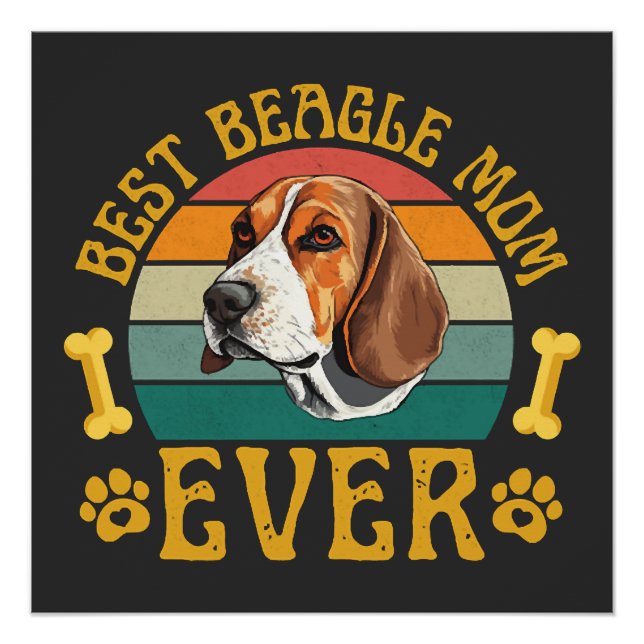 Póster La mejor mamá de Beagle, divertido perro Beagle Ca (Anverso)
