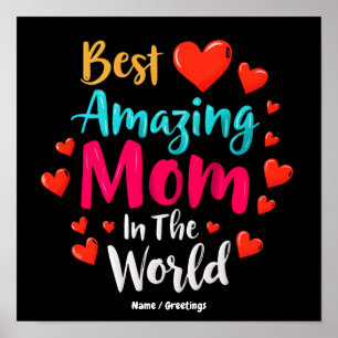 Póster La Mejor Mamá Increíble Del Mundo Regalo Perfecto 