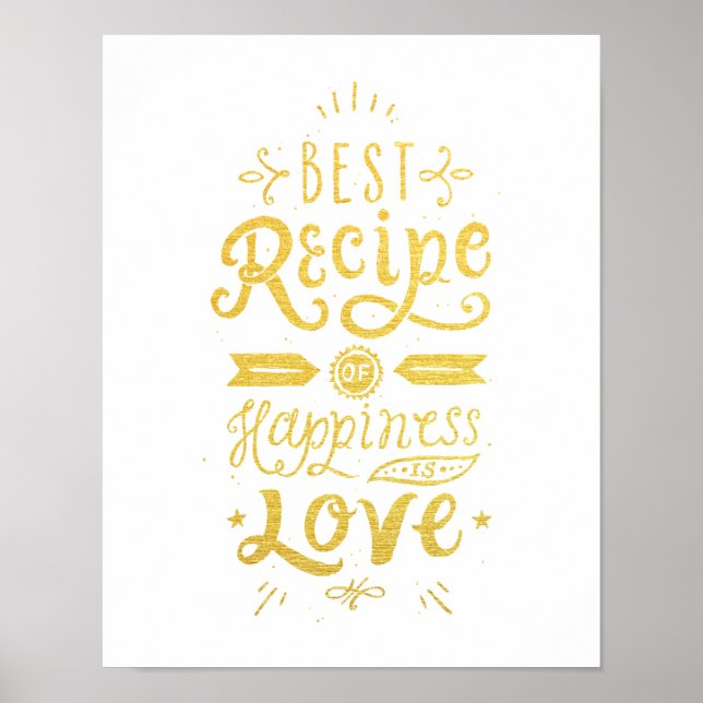 Póster La mejor receta de felicidad Relieve metalizado do (Frente)