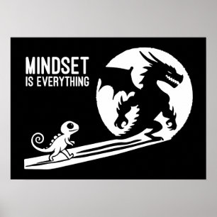 Póster La Mentalidad Es Todo, Dragón - Motivación De Éxit