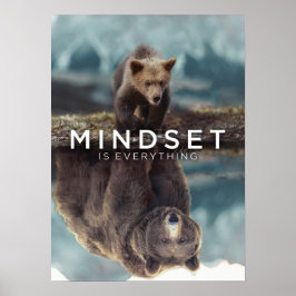 Póster La Mentalidad Es Todo - Motivación Del Oso Grizzly
