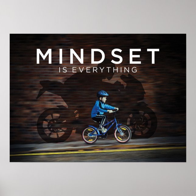 Póster La Mentalidad Lo Es Todo - Niño De Motocicleta - É (Frente)