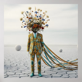 Póster La Mente en Flor: Odisea Surrealista Floral del De