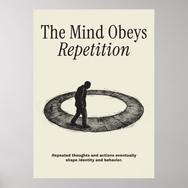 Póster La Mente Obedece a la Repetición (Frente)