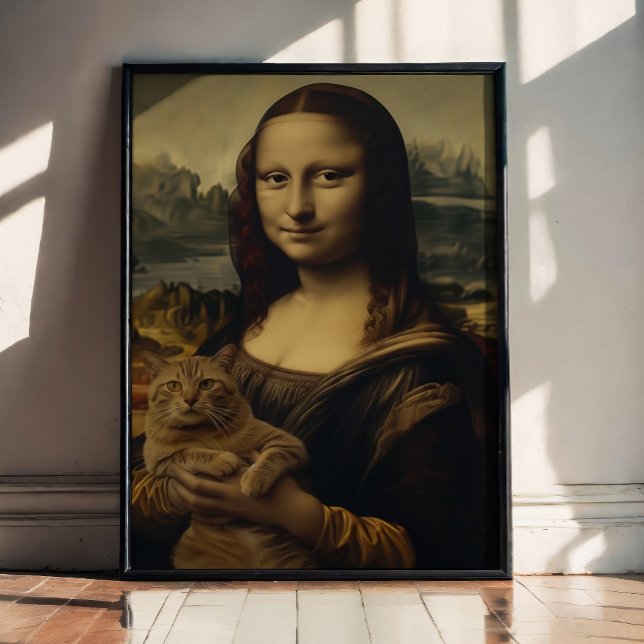 Póster La Meow Lisa (Ever wondered what’s the reason for that mysterious Mona Lisa smile? )