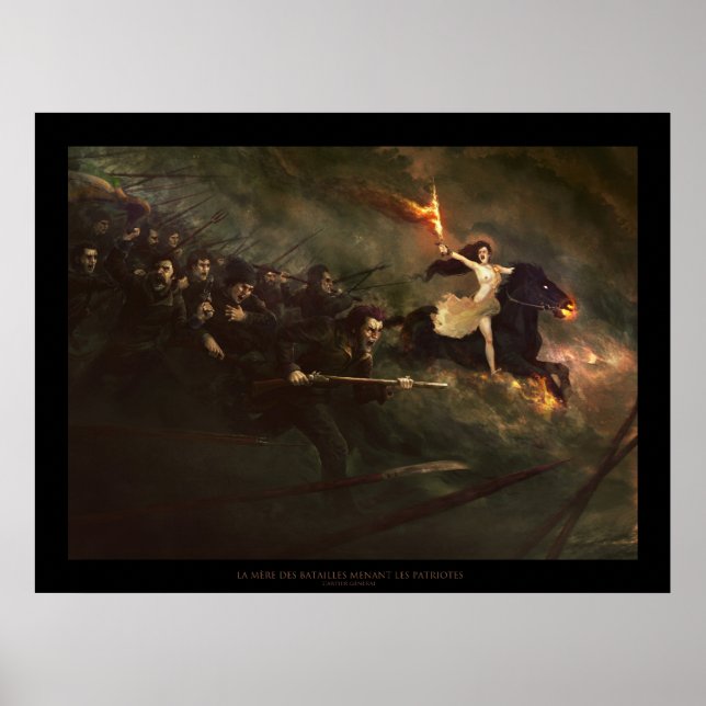 Póster La mère des batailles menant les patriotes (Frente)