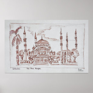 Póster La Mezquita Azul  Estambul, Turquía