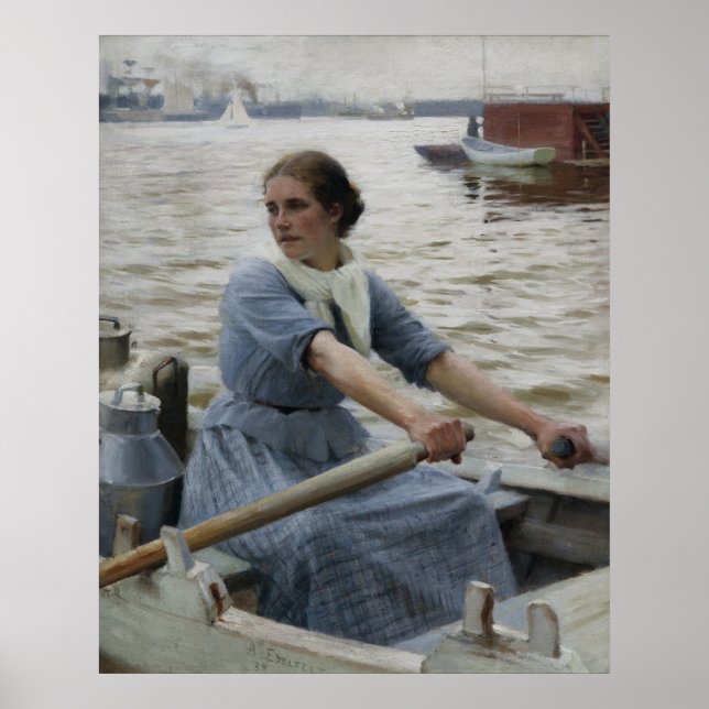 Póster La Milkmaid, 1889 por Albert Edelfelt (Frente)
