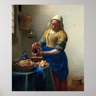 Póster La Milkmaid de Johannes Vermeer