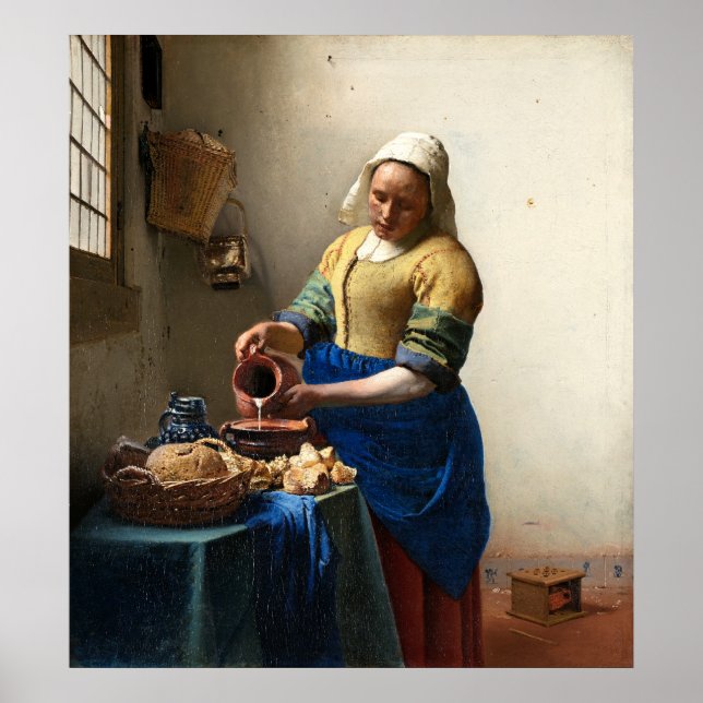 Póster La Milkmaid, Jan Vermeer (Frente)