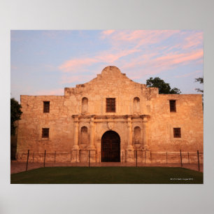 Póster La misión de Álamo en el día moderno San Antonio,