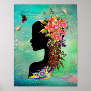 Póster La moda de la fantasía de las damas