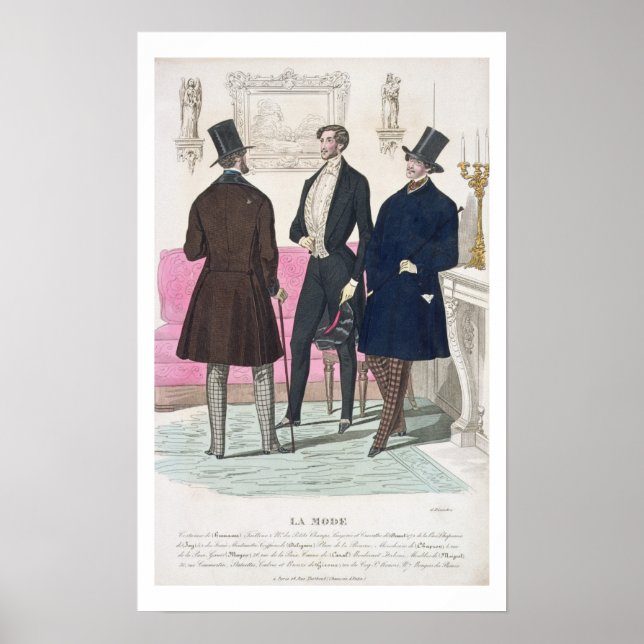 Póster La Mode: Advertisement for 19th Century Men's Fash (Frente)