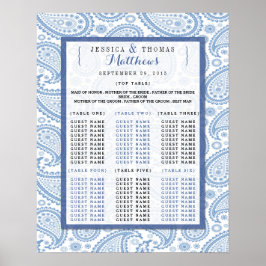 Póster La moderna colección de Bodas Paisley - Azul