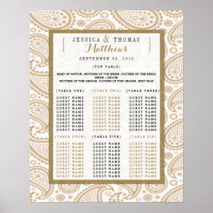 Póster La moderna colección de Bodas Paisley - Marrón
