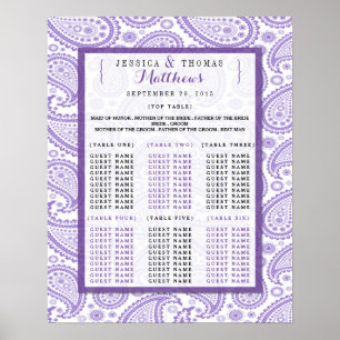 Póster La moderna colección de Bodas Paisley - Púrpura